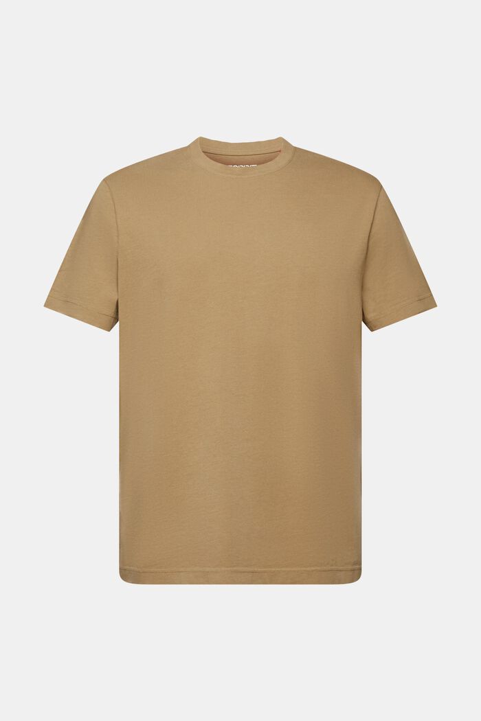 T-shirt en jersey à encolure ronde, 100 % coton, KHAKI GREEN, detail image number 6