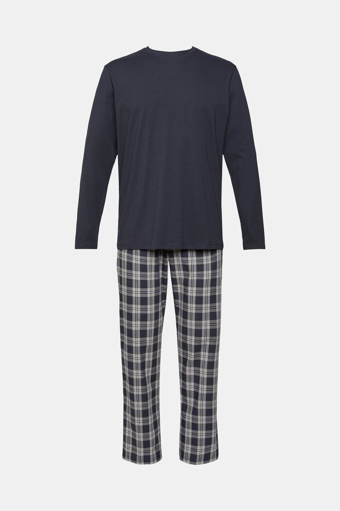 Pyjama à pantalon à carreaux, NAVY, detail image number 2