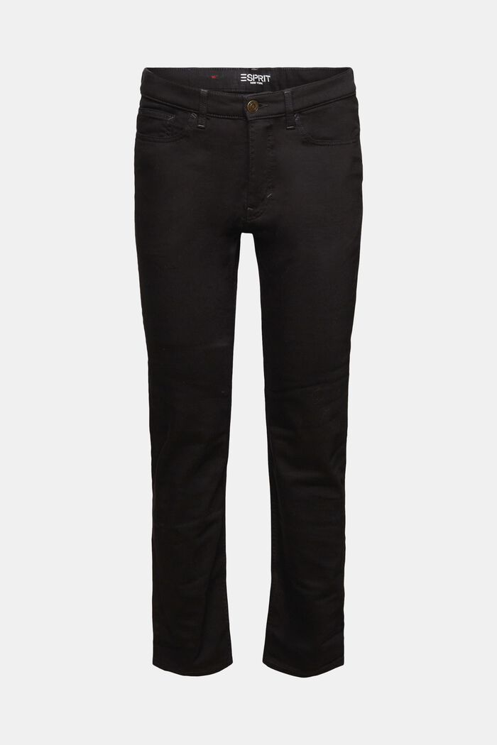 Jeans met middelhoge taille en rechte pijpen, BLACK RINSE, detail image number 6