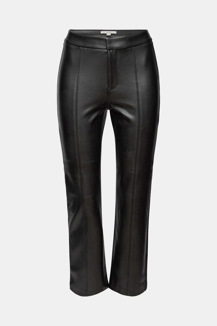 Pantalon évasé en similicuir, BLACK, detail image number 6