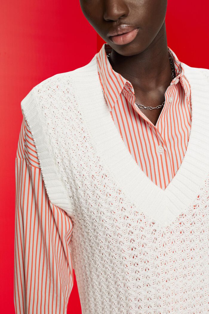 Pull en maille lâche, OFF WHITE, detail image number 2