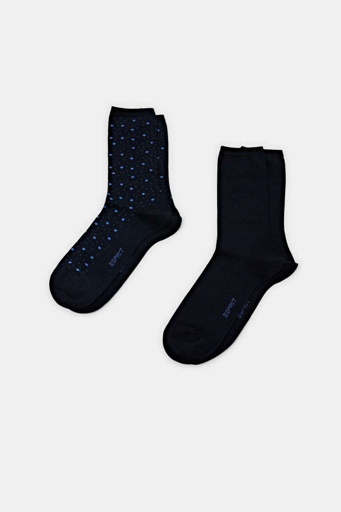 Set van 2 paar sokken, biologisch katoen, MARINE, detail image number 1