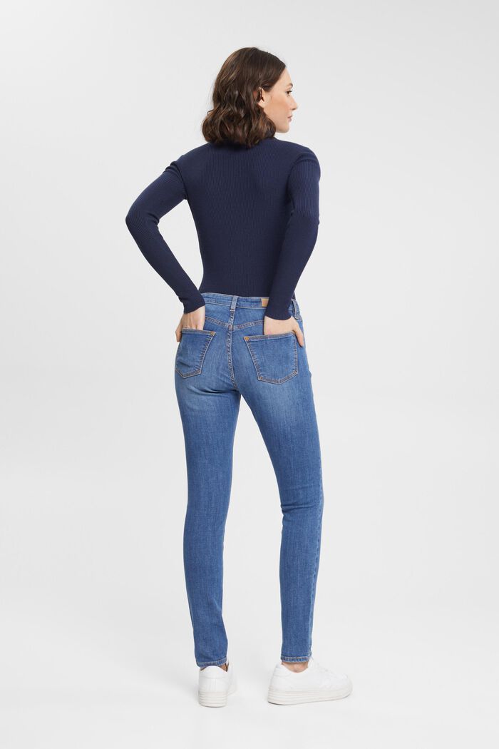 Skinny jeans van duurzaam katoen, BLUE MEDIUM WASHED, detail image number 3