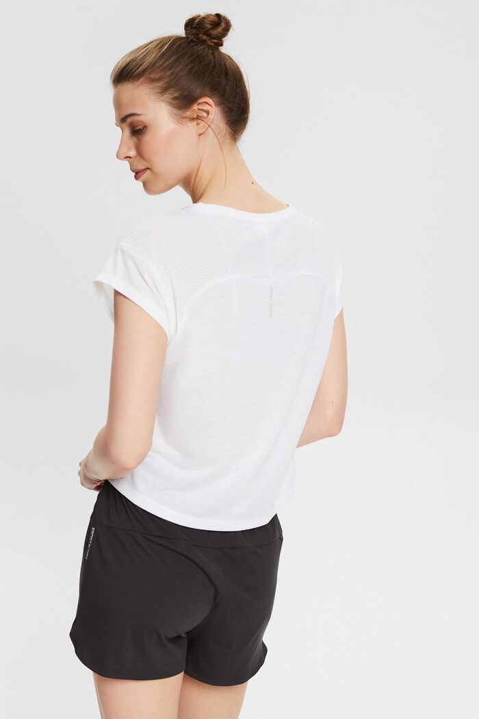 T-shirt doté d´empiècements en mesh, WHITE, detail image number 3