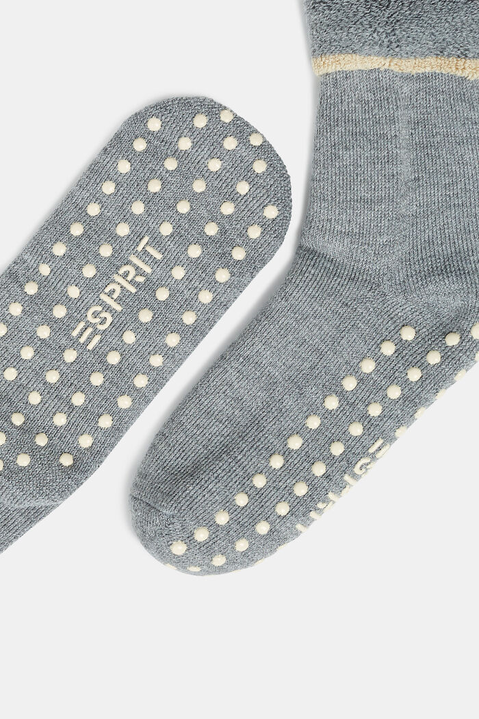 À teneur en laine vierge : les chaussons chaussettes tout doux, MEDIUM GREY MELANGE, detail image number 1
