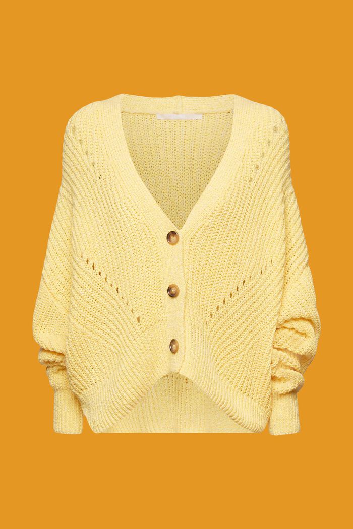 Cardigan en maille ample, LIGHT YELLOW, detail image number 5