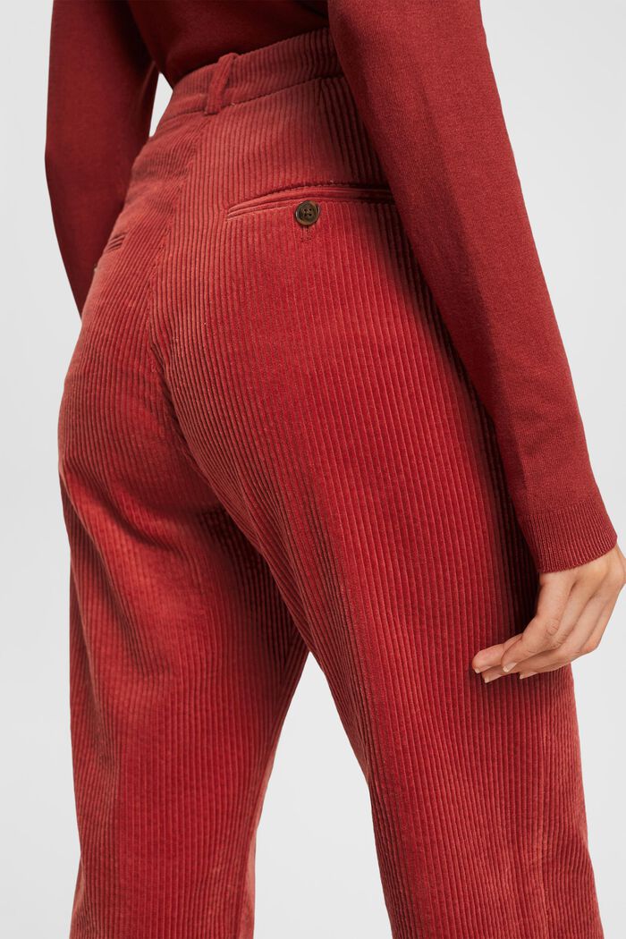 Pantalon en velours côtelé de coton, TERRACOTTA, detail image number 4