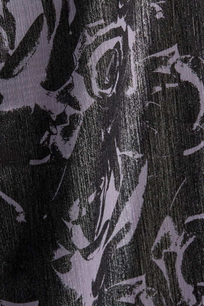 Off-the-shoulder chiffon maxi-jurk met print, BLACK, detail image number 5