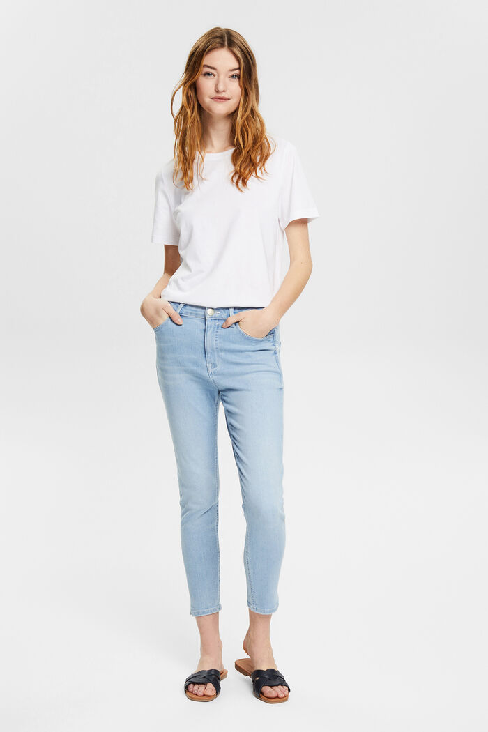 Jeans met hoge taille en zoomsplitten