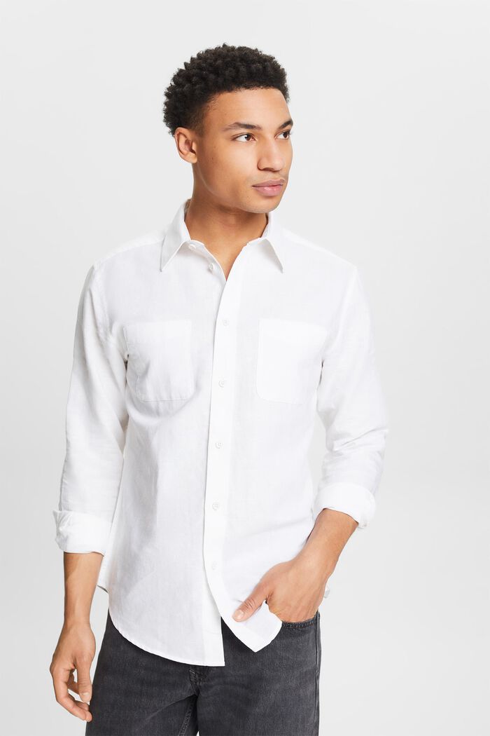 Overhemd met lange mouwen, WHITE, detail image number 4