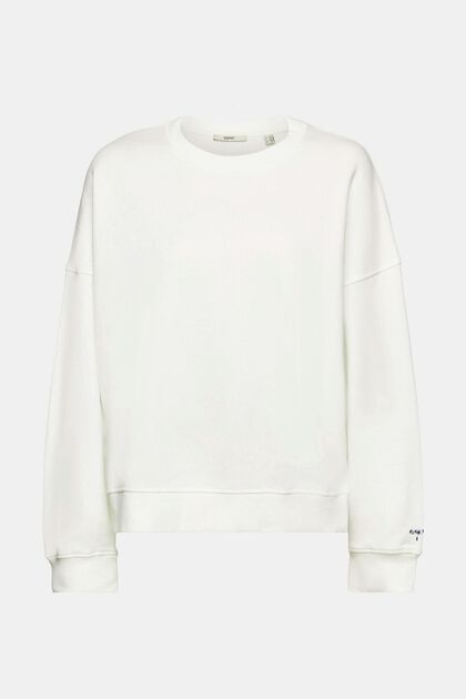 Sweatshirt met geborduurd mouwlogo, OFF WHITE, overview