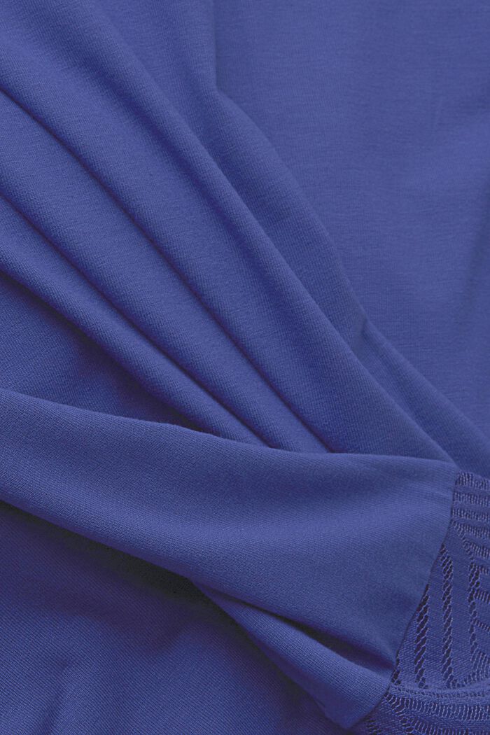 Ensemble de pyjama avec shorty agrémenté d’une passementerie en dentelle, DARK BLUE, detail image number 4