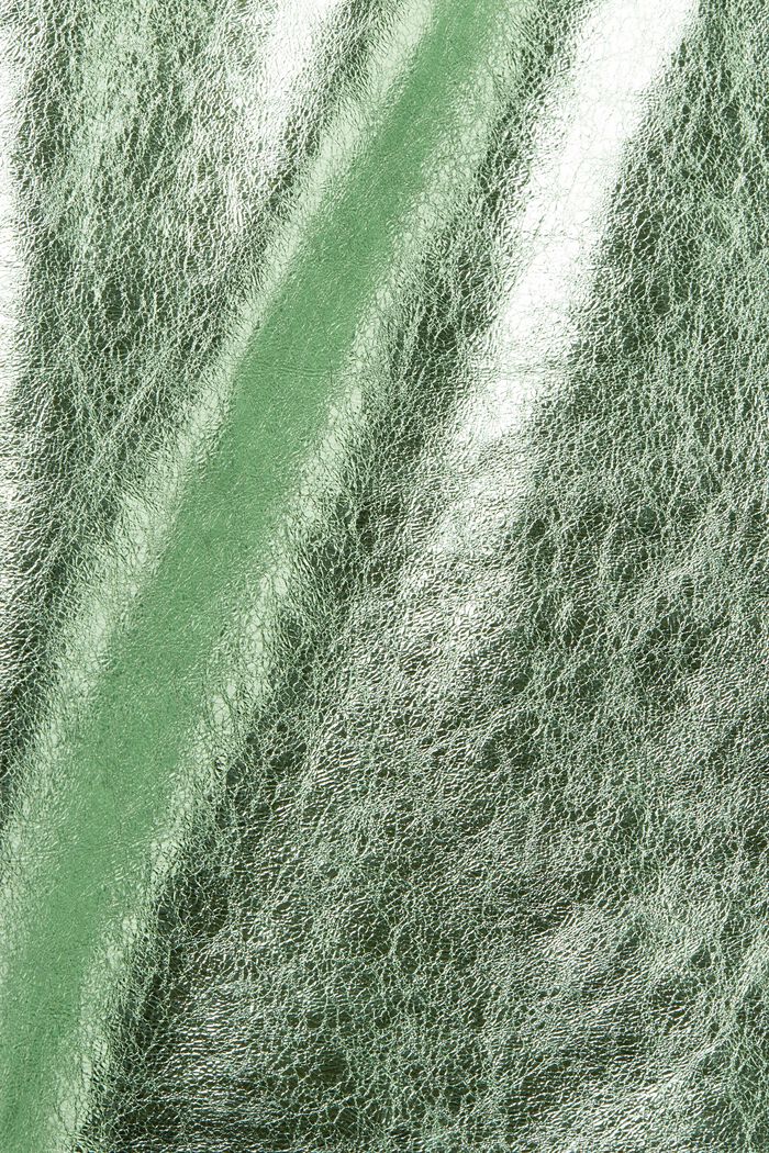 Leren shacket met metallic coating, LIGHT AQUA GREEN, detail image number 6