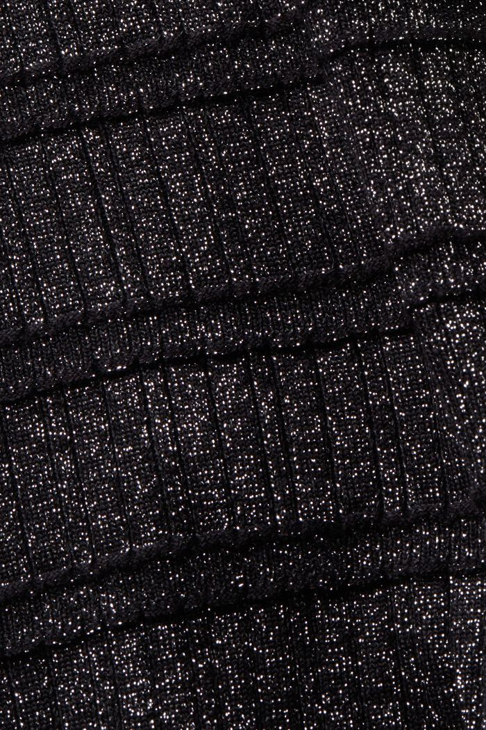 Mouwloze trui van lamé met opstaande kraag, BLACK, detail image number 5