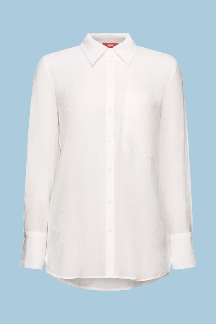 Crinkled T-shirt met lange mouwen, OFF WHITE, detail image number 6