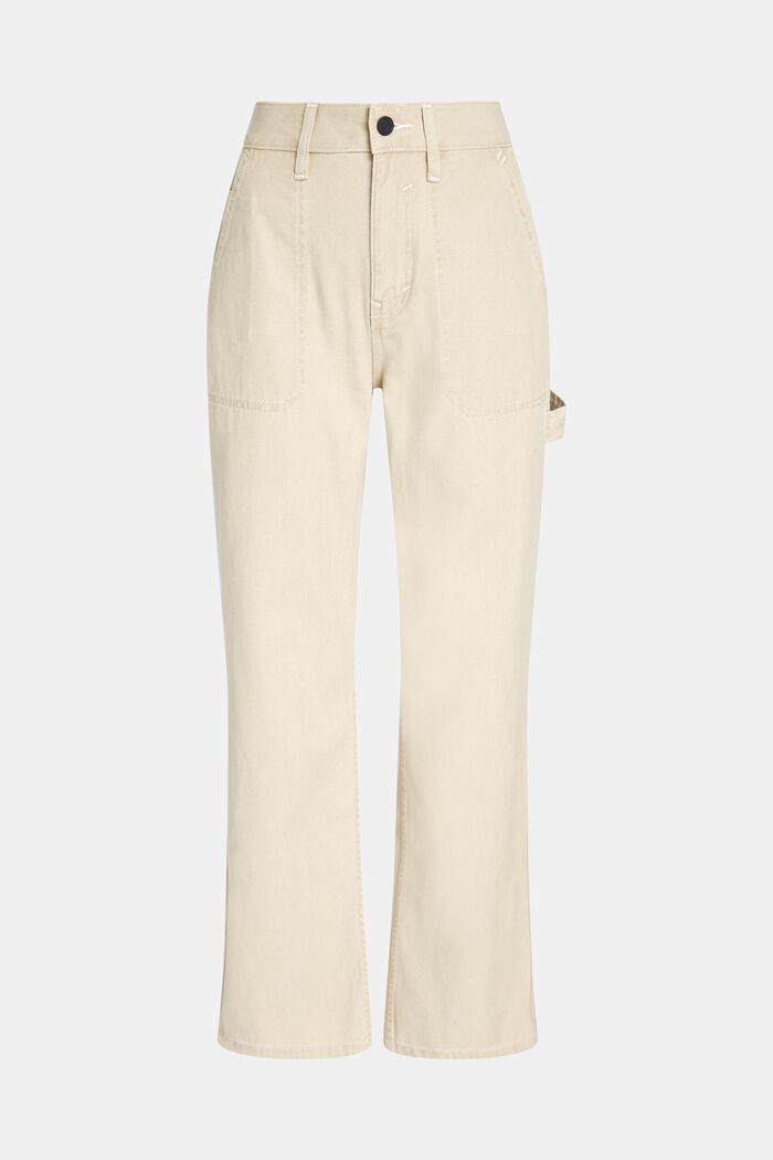 90's jeans met hoge taille en rechte pijpen, SAND, detail image number 5