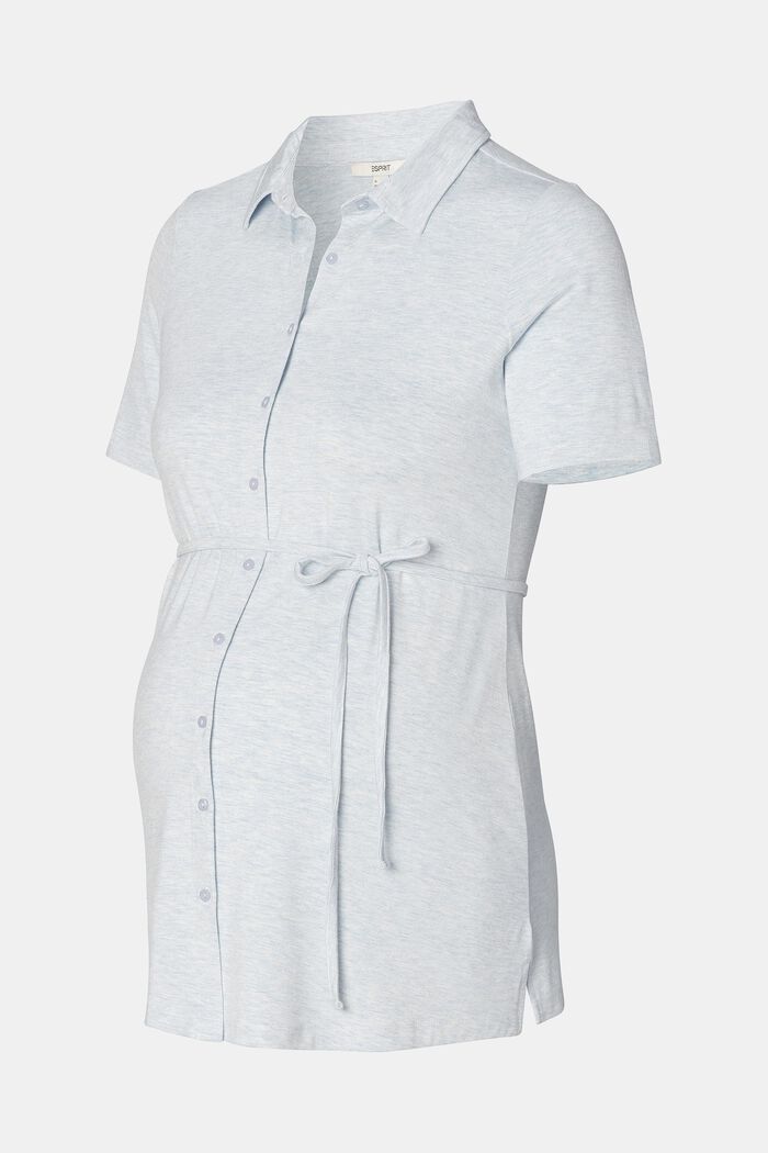 Jersey blouse met afneembare ceintuur, LIGHT BLUE, detail image number 4