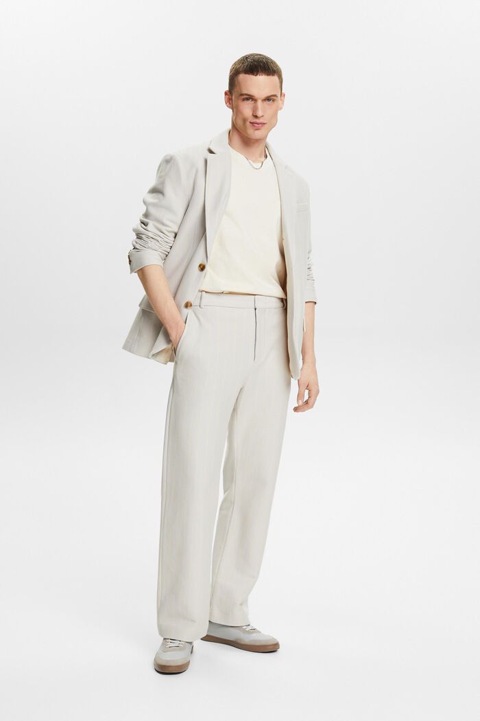 Pantalon de costume en piqué de coton à rayures, LIGHT GREY, detail image number 5