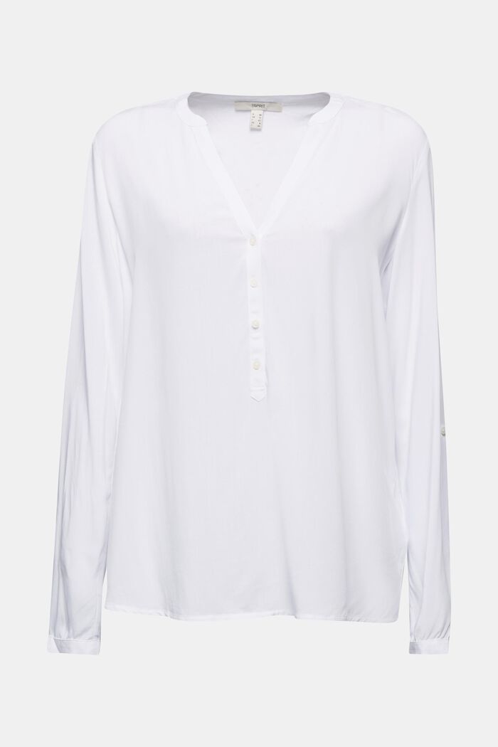 Henley blouse van LENZING™ ECOVERO™, WHITE, detail image number 0