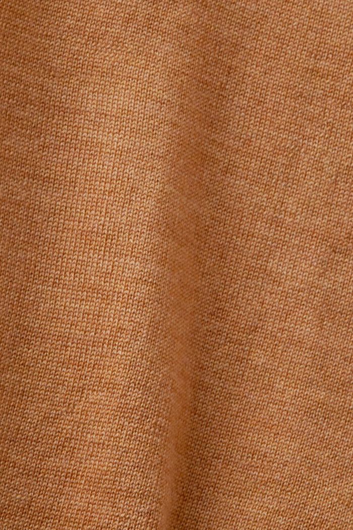 Pull-over oversize en laine à col roulé, CARAMEL, detail image number 5