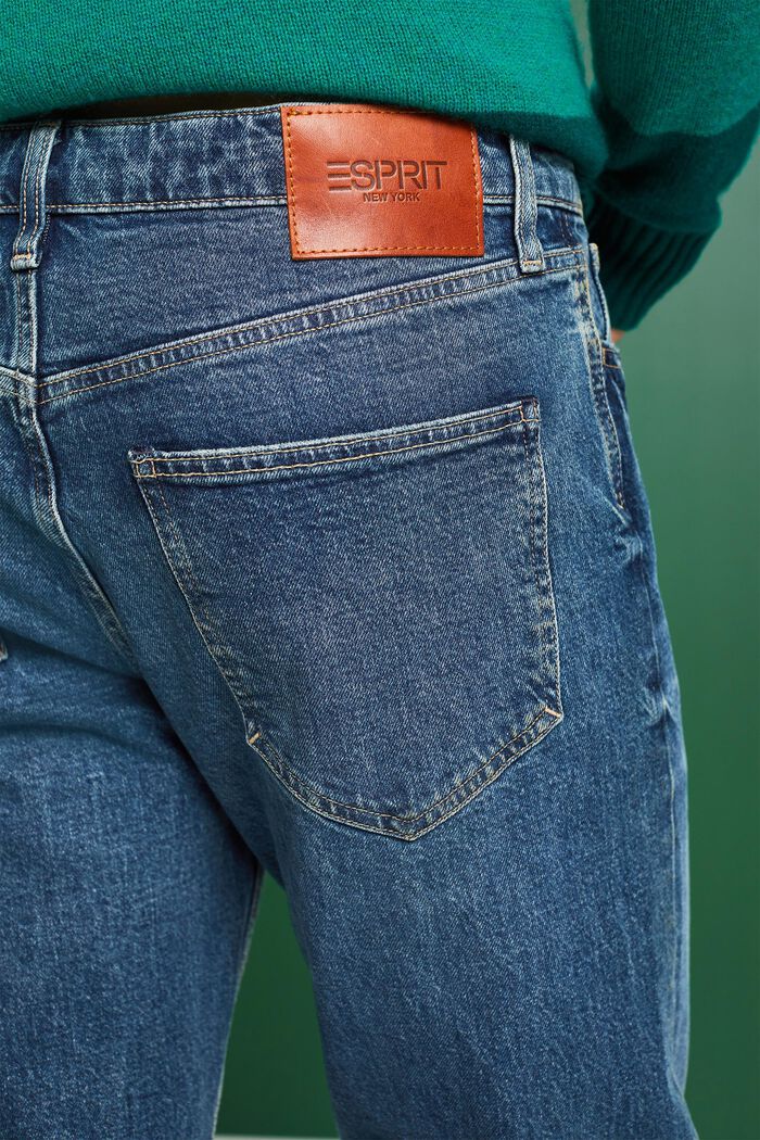Rechtlijnige jeans met middelhoge taille, BLUE MEDIUM WASHED, detail image number 4