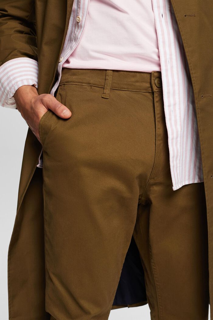 Pantalon chino à jambes étroites, KHAKI GREEN, detail image number 4