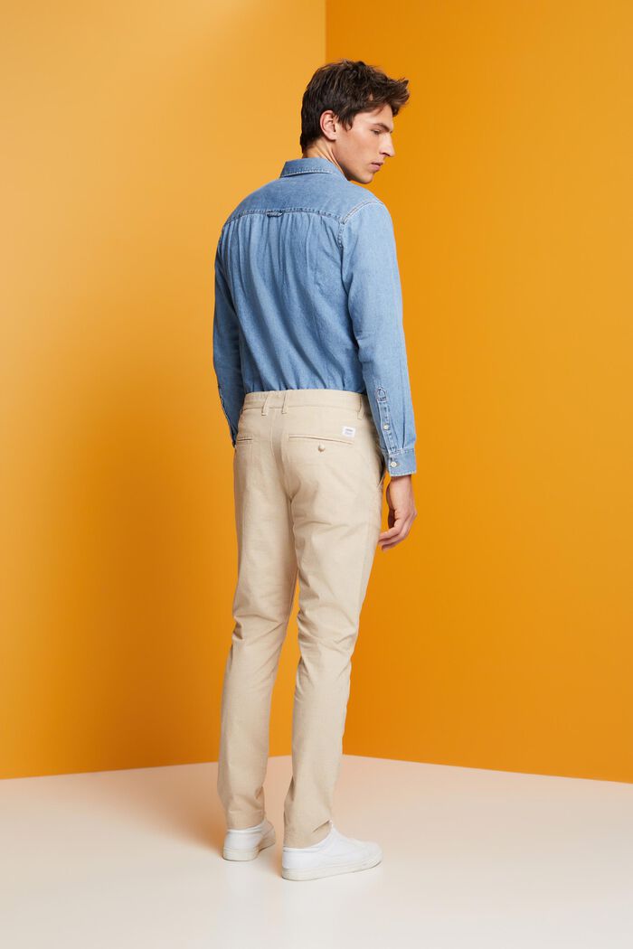 Pantalon chino bicolore, LIGHT BEIGE, detail image number 3