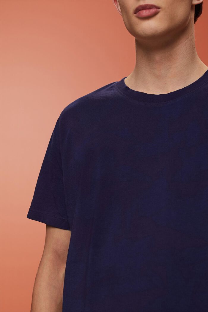 T-shirt met ronde hals, 100% katoen, DARK BLUE, detail image number 2