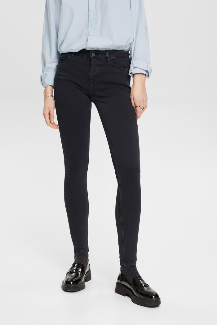 Mid rise skinny jeans, BLACK, detail image number 0