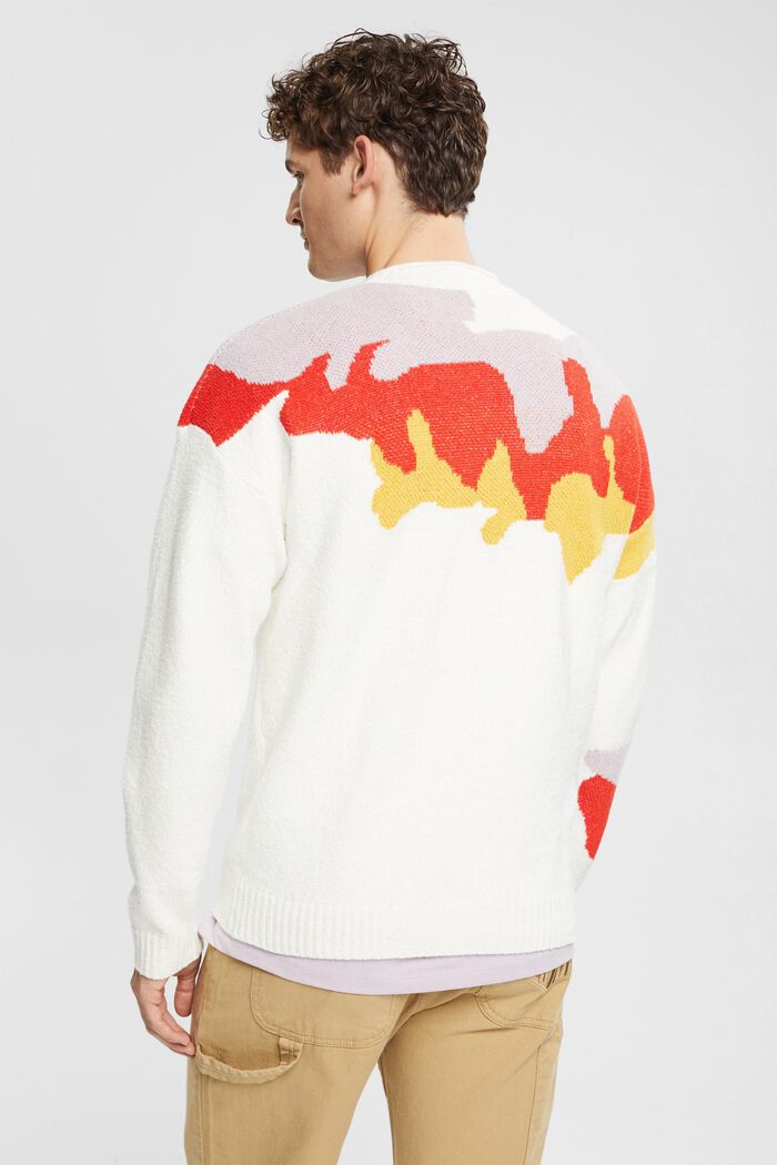 Pull-over tricoté multicolore, OFF WHITE, detail image number 3