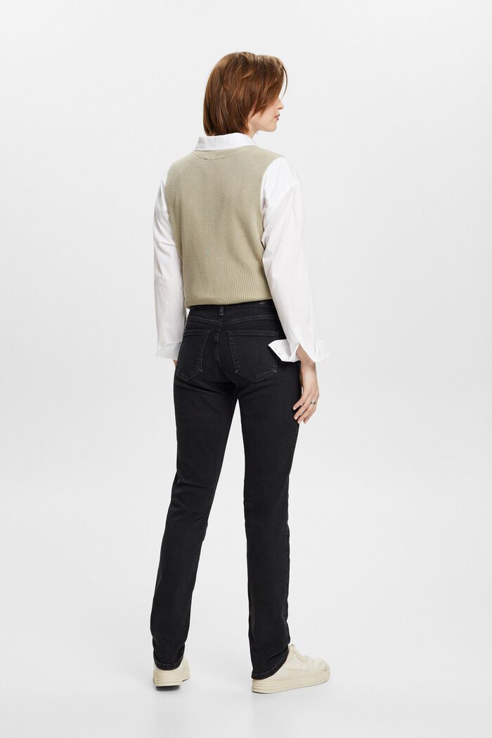 Slim jeans met hoge taille, BLACK RINSE, detail image number 3