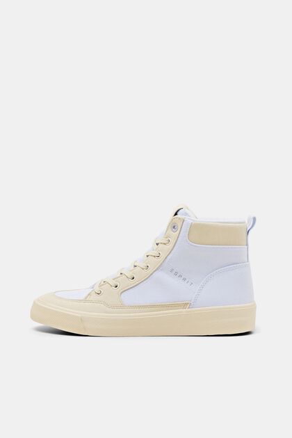 Sneakers montantes bicolores, WHITE, overview