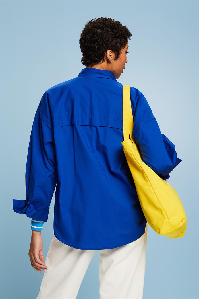 Overhemd van katoen-popeline met knoopsluiting, BRIGHT BLUE, detail image number 2