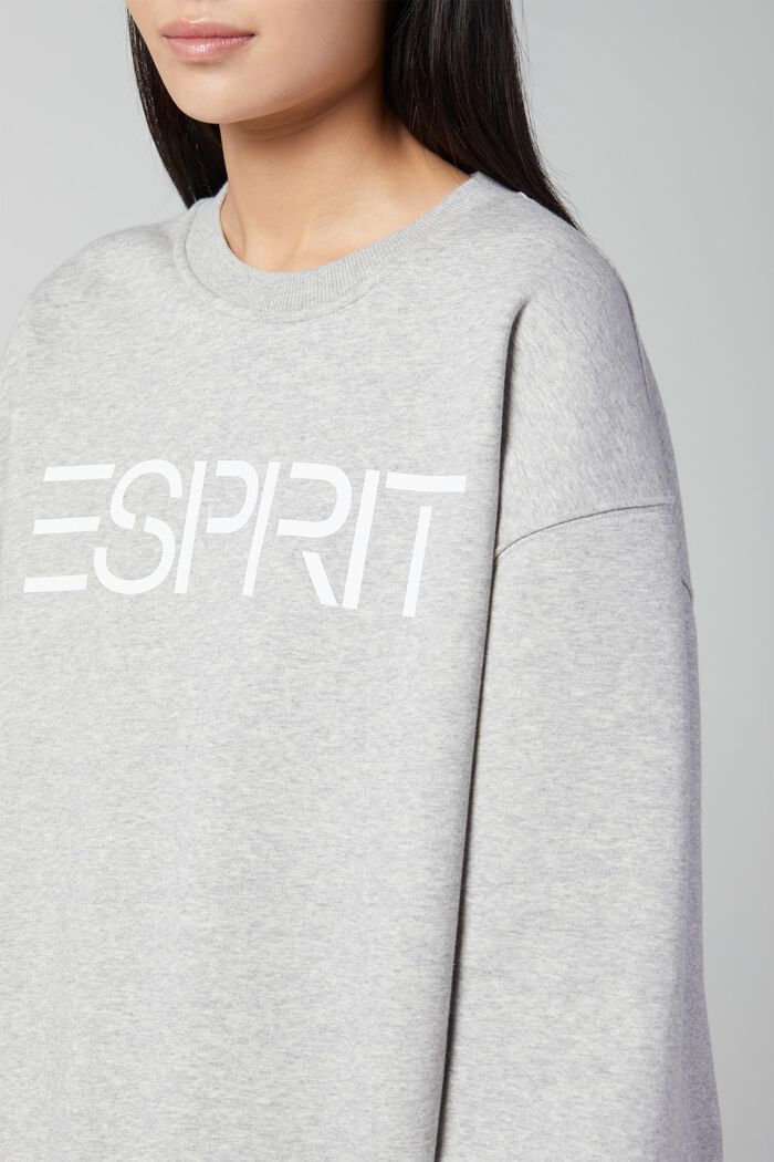 Uniseks sweatshirt met logoprint, LIGHT GREY, detail image number 4