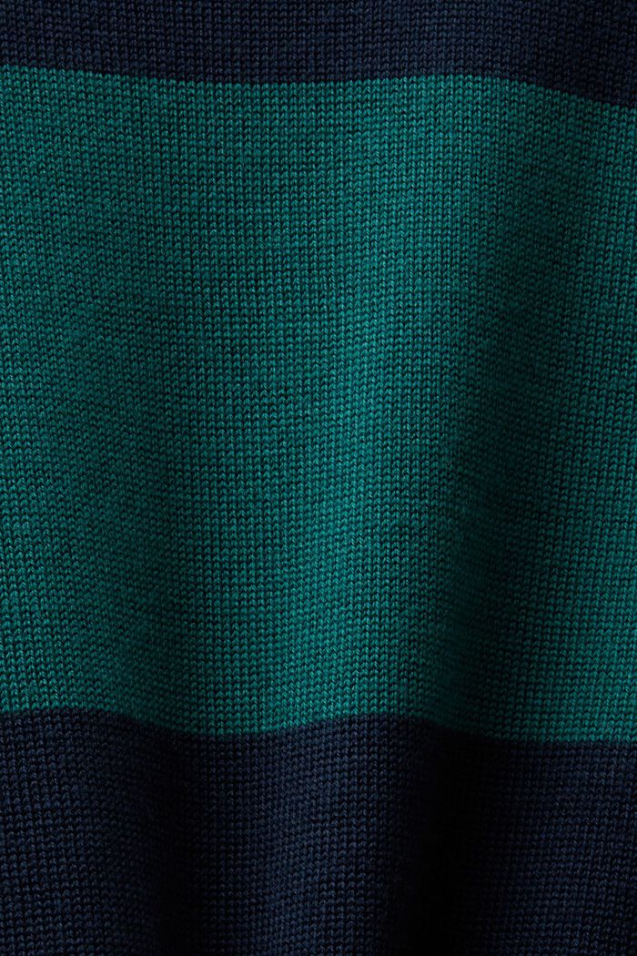 Naadloze gestreepte trui van wol, DARK BLUE, detail image number 6