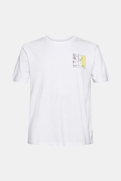 T-shirt en jersey à imprimé logo, WHITE, overview