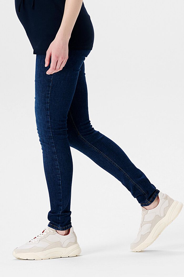 Skinny fit-jeans met band over de buik, DARK WASHED, detail image number 2