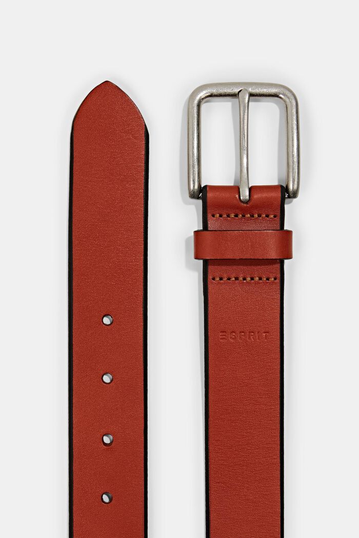 En cuir : la ceinture à boucle rectangulaire, RUST BROWN, detail image number 1