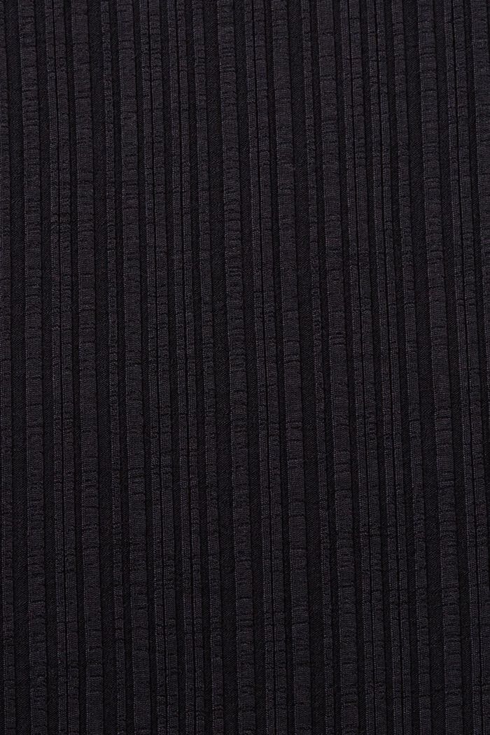 Midi-jurk van ribbreisel, BLACK, detail image number 4