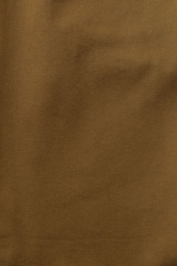 Short à taille haute 100 % coton Pima, KHAKI GREEN, detail image number 1