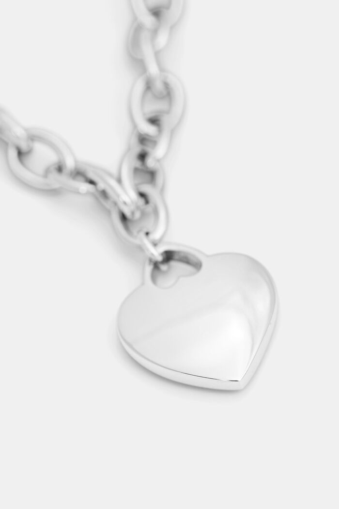 Armband met hartvormige bedel, edelstaal, SILVER, detail image number 1