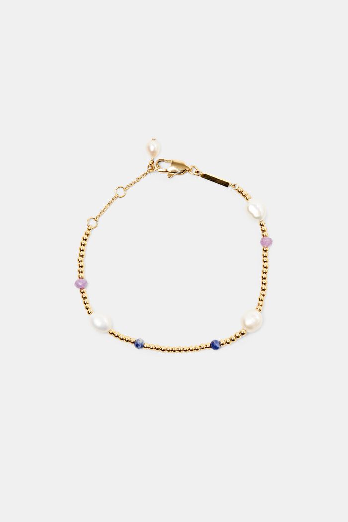 Bracelet à perles en acier inoxydable, GOLD BICOLOUR, detail image number 0