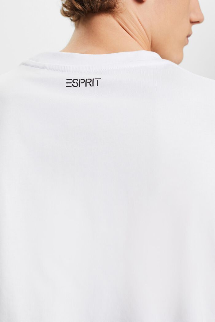 T-shirt à imprimé floral et logo, WHITE, detail image number 4