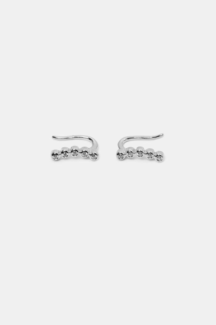Sterlingzilveren oorstekers met zirkonia, SILVER, detail image number 0
