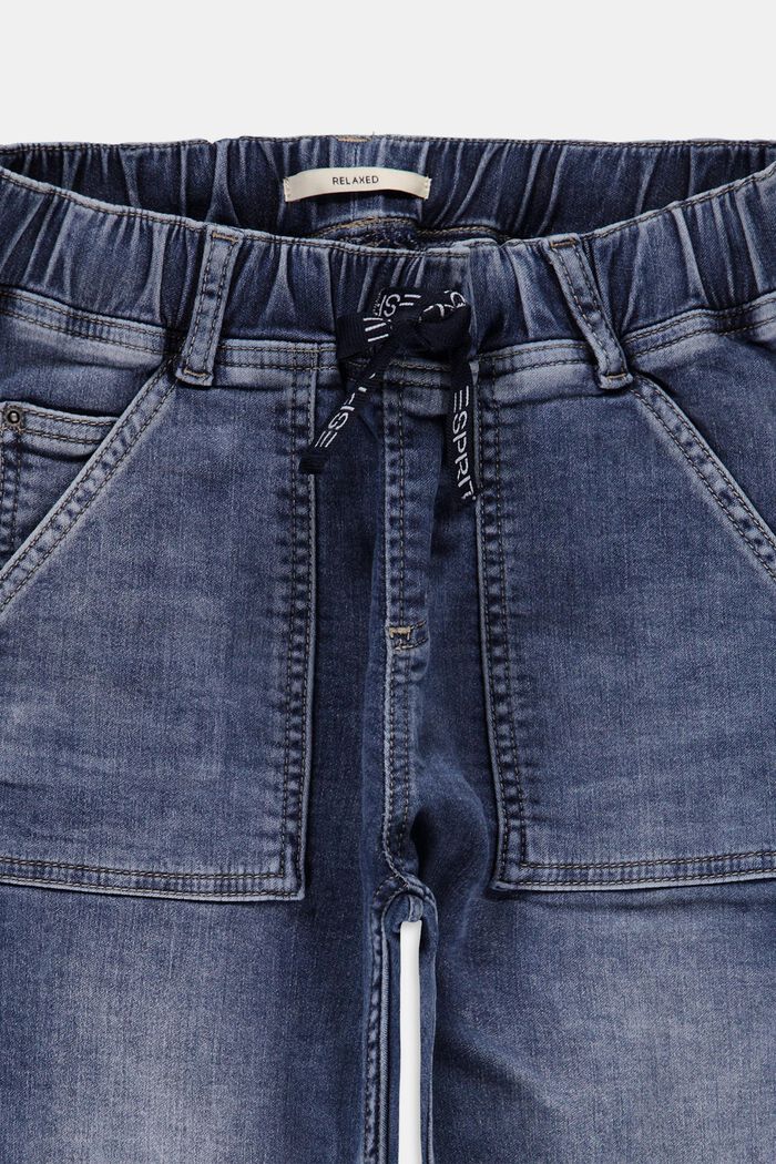 Jean à cordon de serrage élastique, BLUE MEDIUM WASHED, detail image number 2