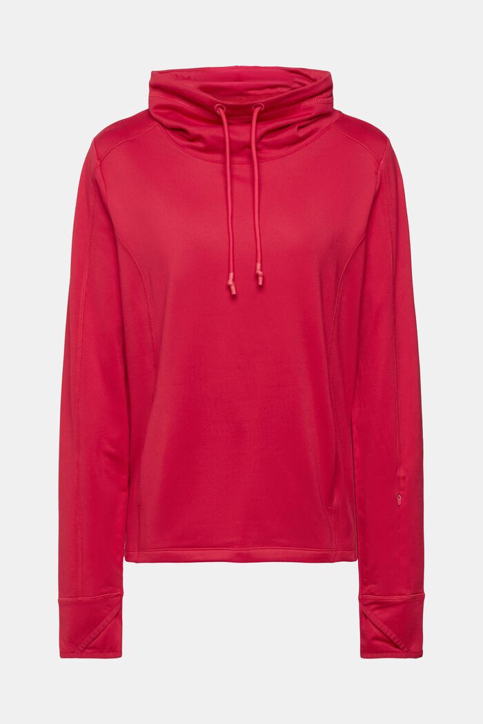 Sweatshirt met tunnelkoordje in de hals, CHERRY RED, detail image number 2