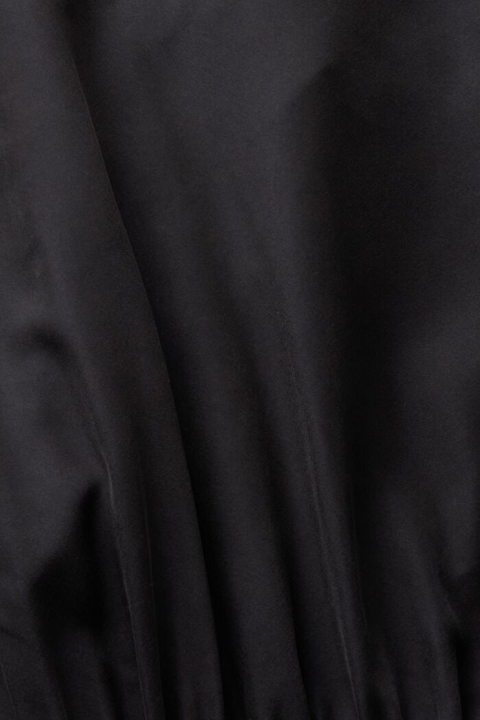 Midi-jurk van parachutestof van gewassen zijde, BLACK, detail image number 4