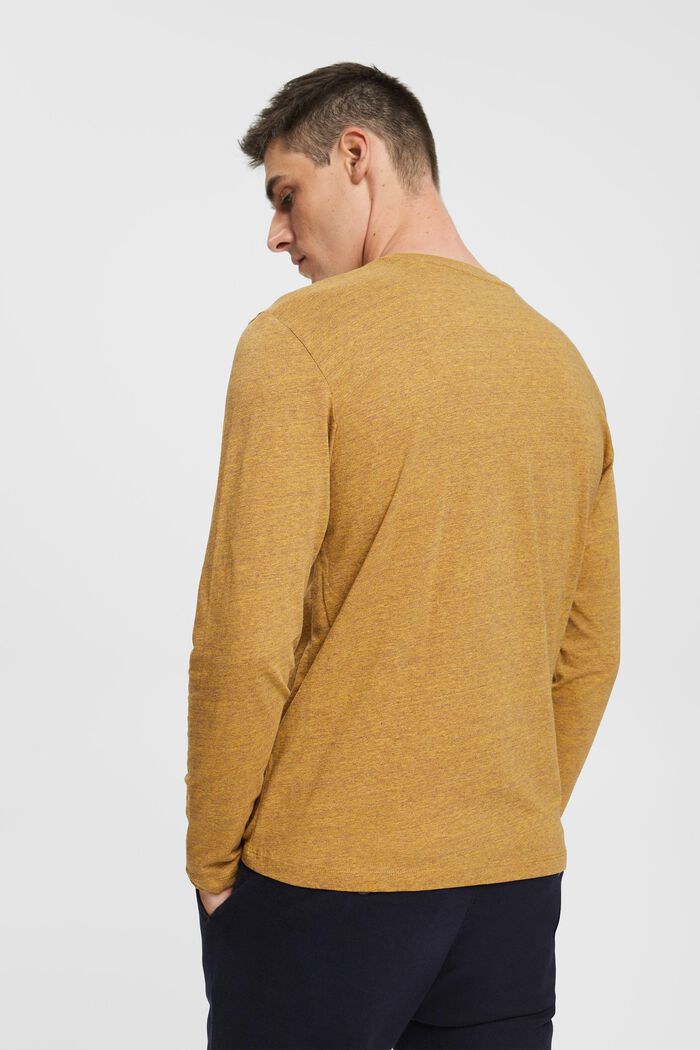 T-shirt à manches longues en jersey, 100 % coton, DUSTY YELLOW, detail image number 3