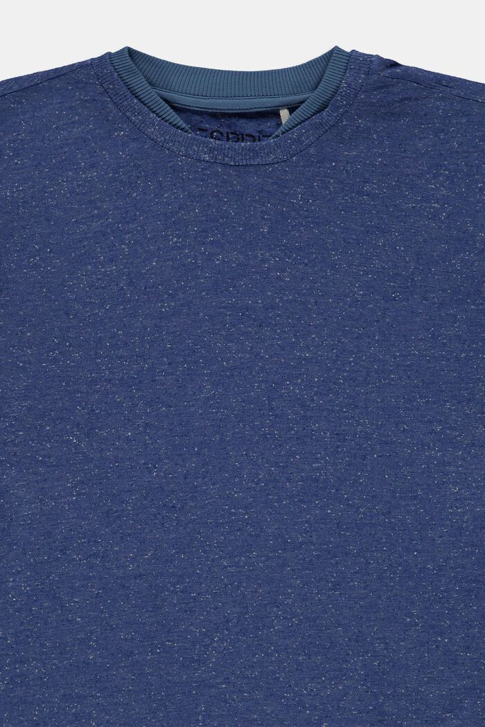 T-shirt à double col en coton, BLUE, detail image number 2