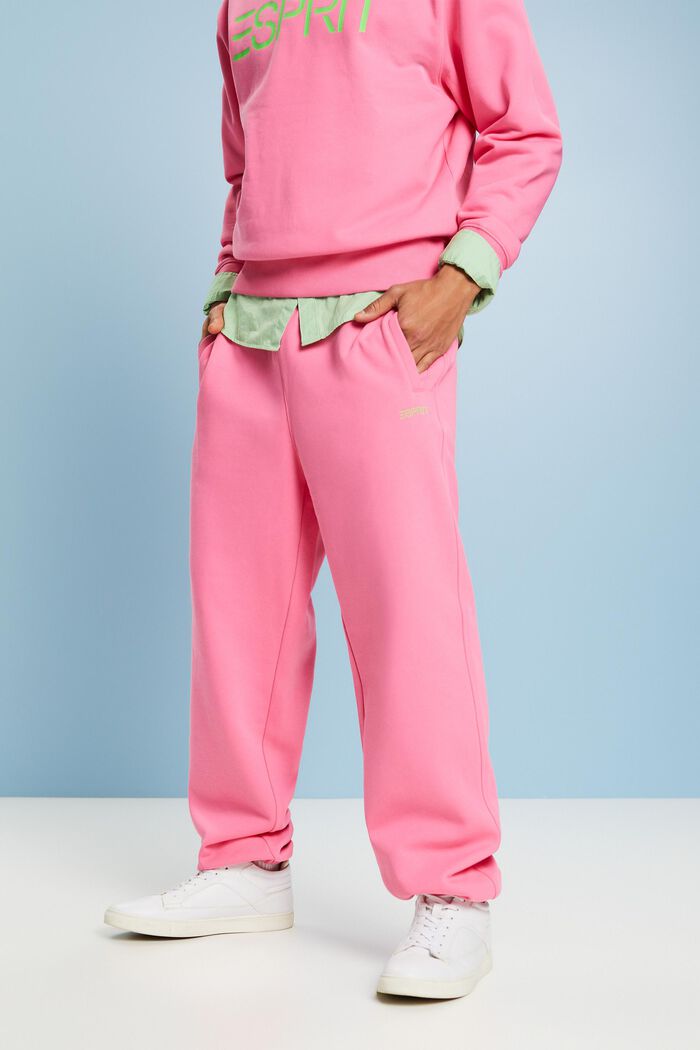 Pantalon de jogging logoté unisexe molleton coton, PINK FUCHSIA, detail image number 0
